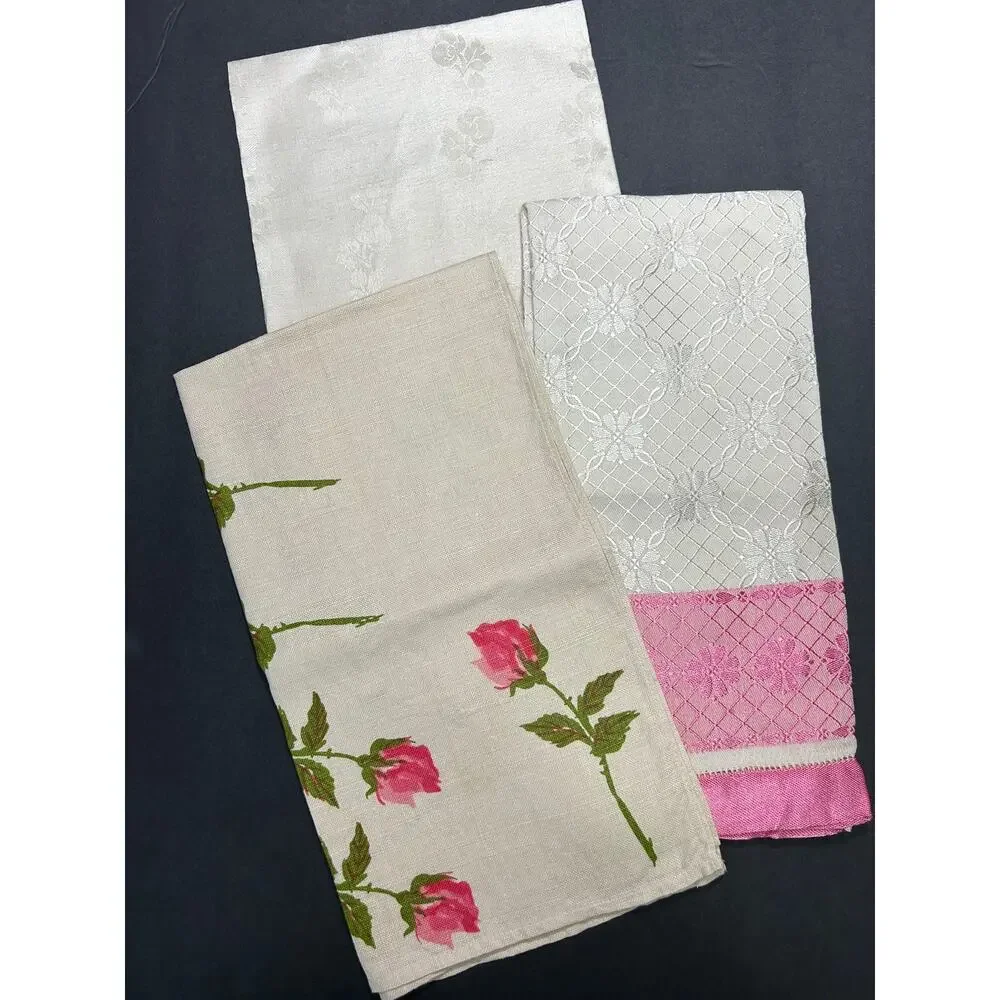 Vintage Linen/Linen Blend Kitchen Bathroom Towels‎ Lot of Three